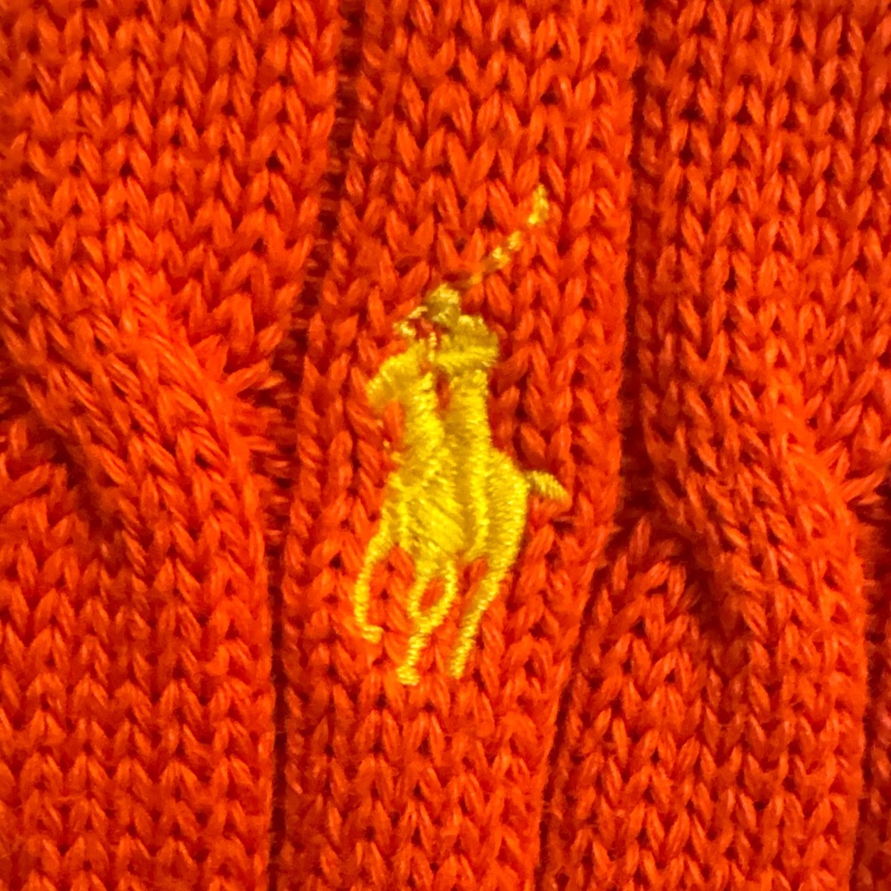 Polo by Ralph Lauren Women’s Vibrant Orange Crewneck Sweater Size Large. - Picture 3 of 7